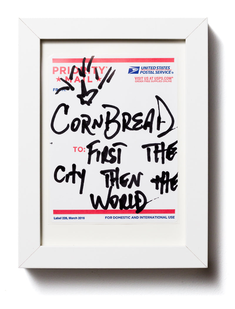 Postal Label Series: Cornbread First the City Then The World