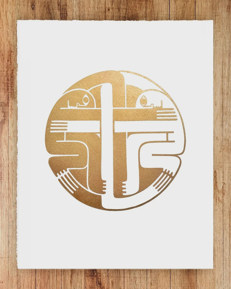 DUALITY (Gold on White)
