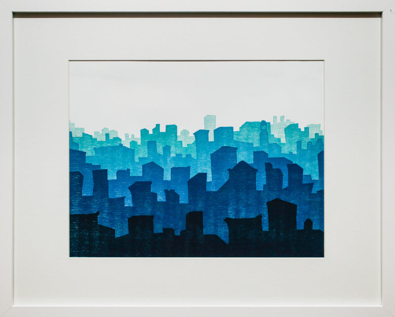 Urban Ocean (woodblock)