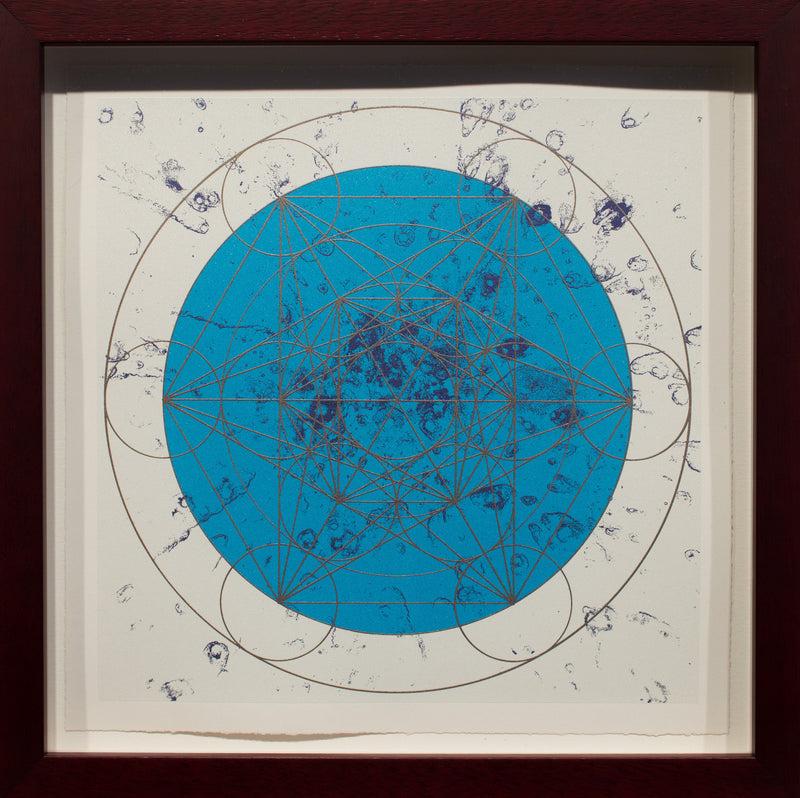 Metatrons Cube in Gold and Blue