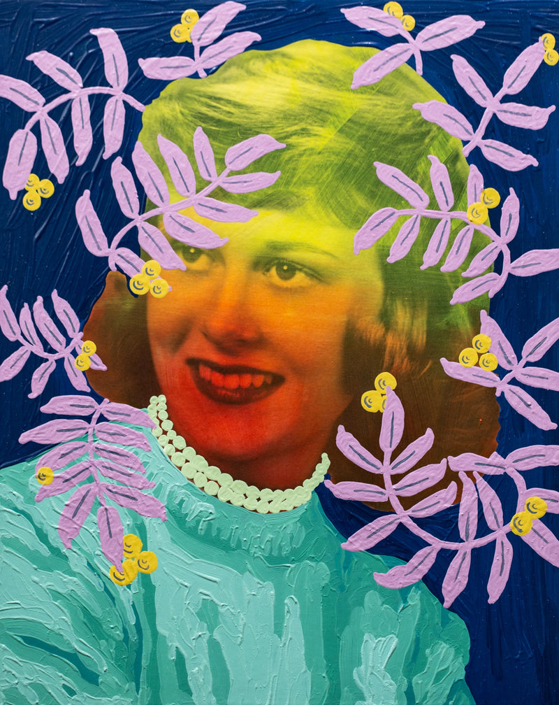 Untitled (Color Fade Woman with Lavender Vines and Golden Berries)