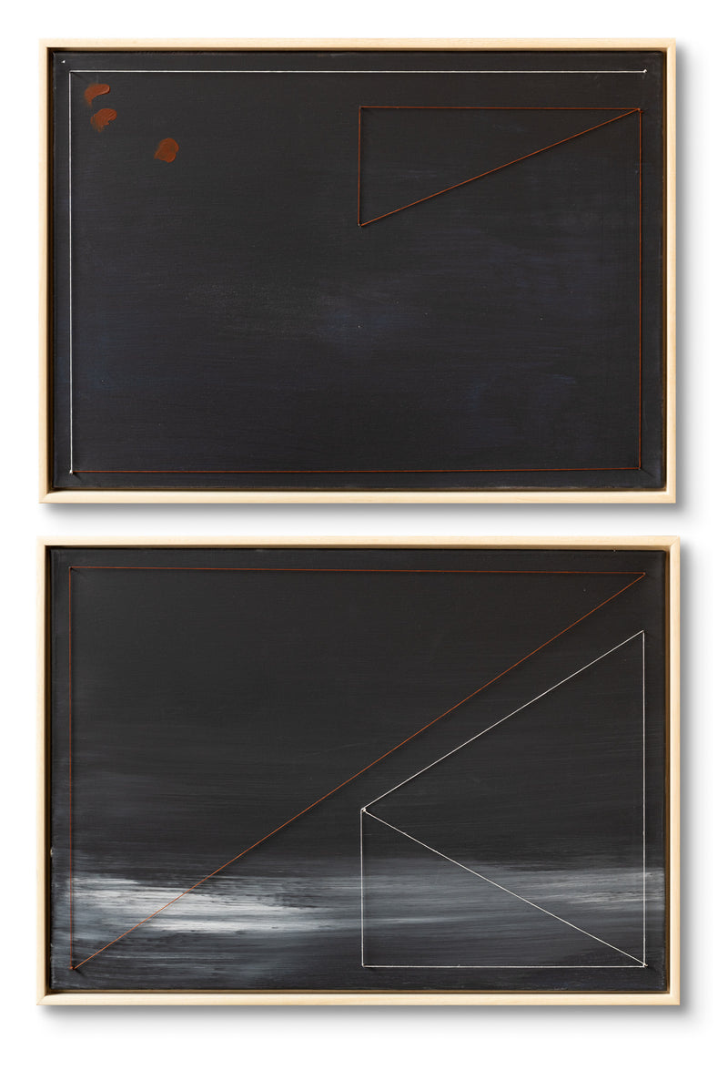 BLUE BAND RED SETTING (diptych)