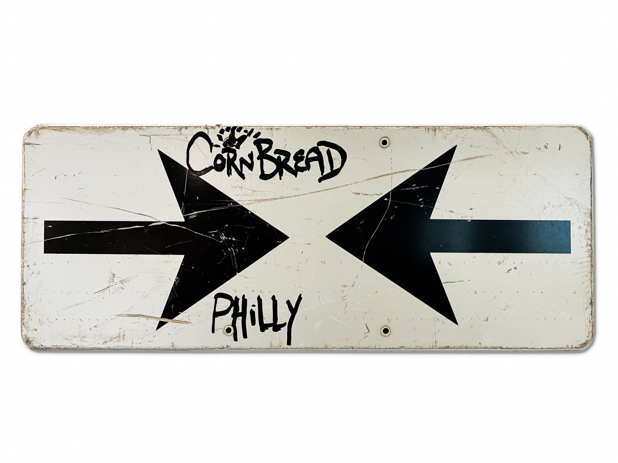 Cornbread Philly Sign (black arrows) – Paradigm Gallery + Studio