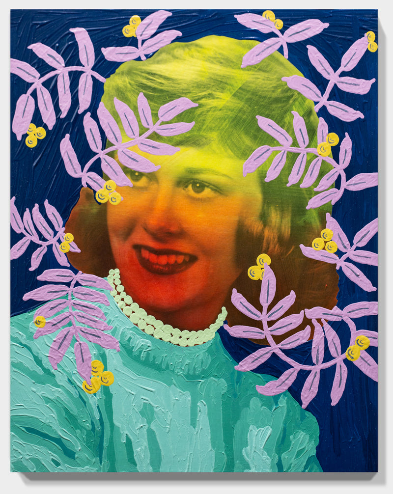 Untitled (Color Fade Woman with Lavender Vines and Golden Berries)