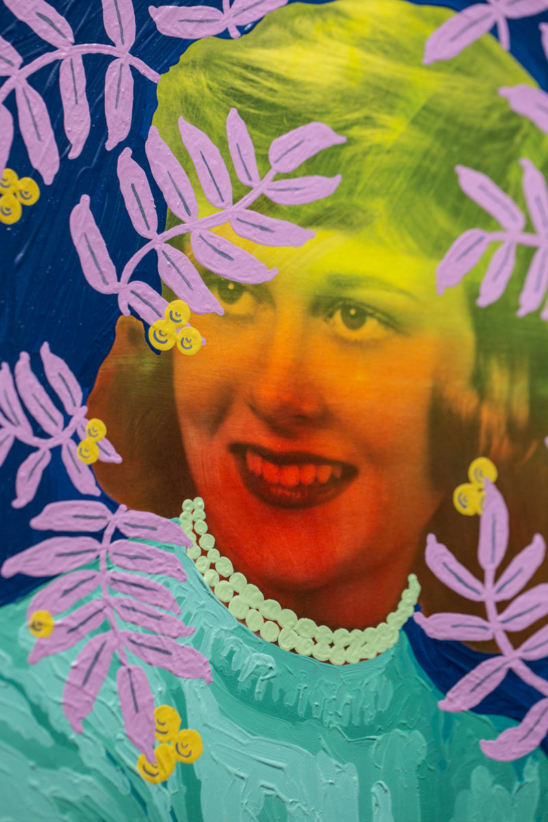 Untitled (Color Fade Woman with Lavender Vines and Golden Berries)
