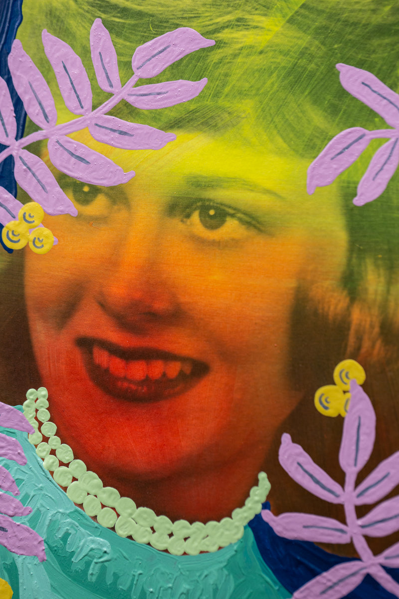 Untitled (Color Fade Woman with Lavender Vines and Golden Berries)