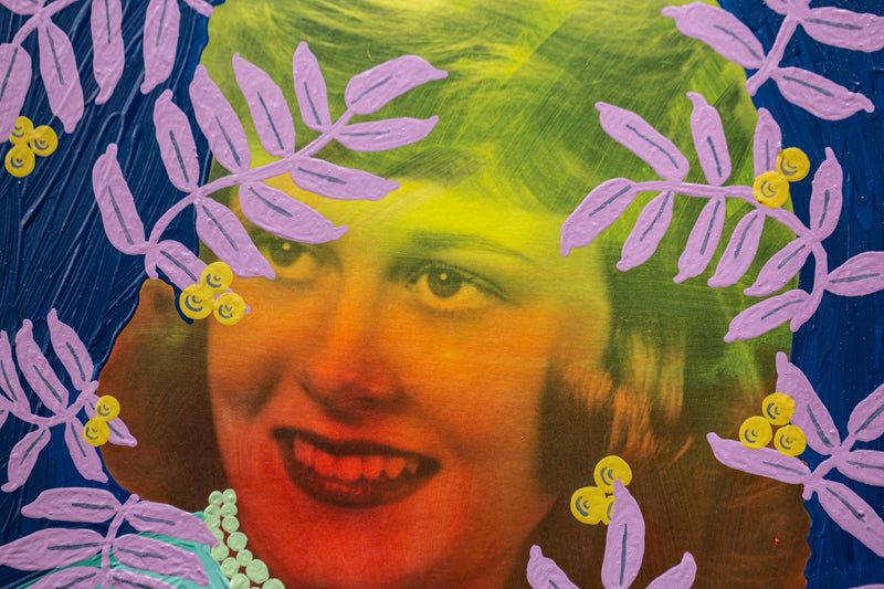 Untitled (Color Fade Woman with Lavender Vines and Golden Berries)