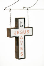 Jesus Saves (hanging sign red)