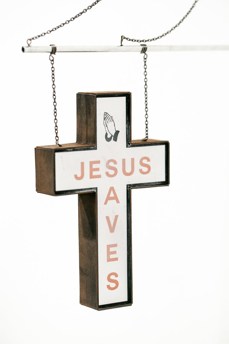 Jesus Saves (hanging sign red)