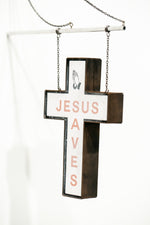 Jesus Saves (hanging sign red)