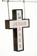 Jesus Saves (hanging sign red)