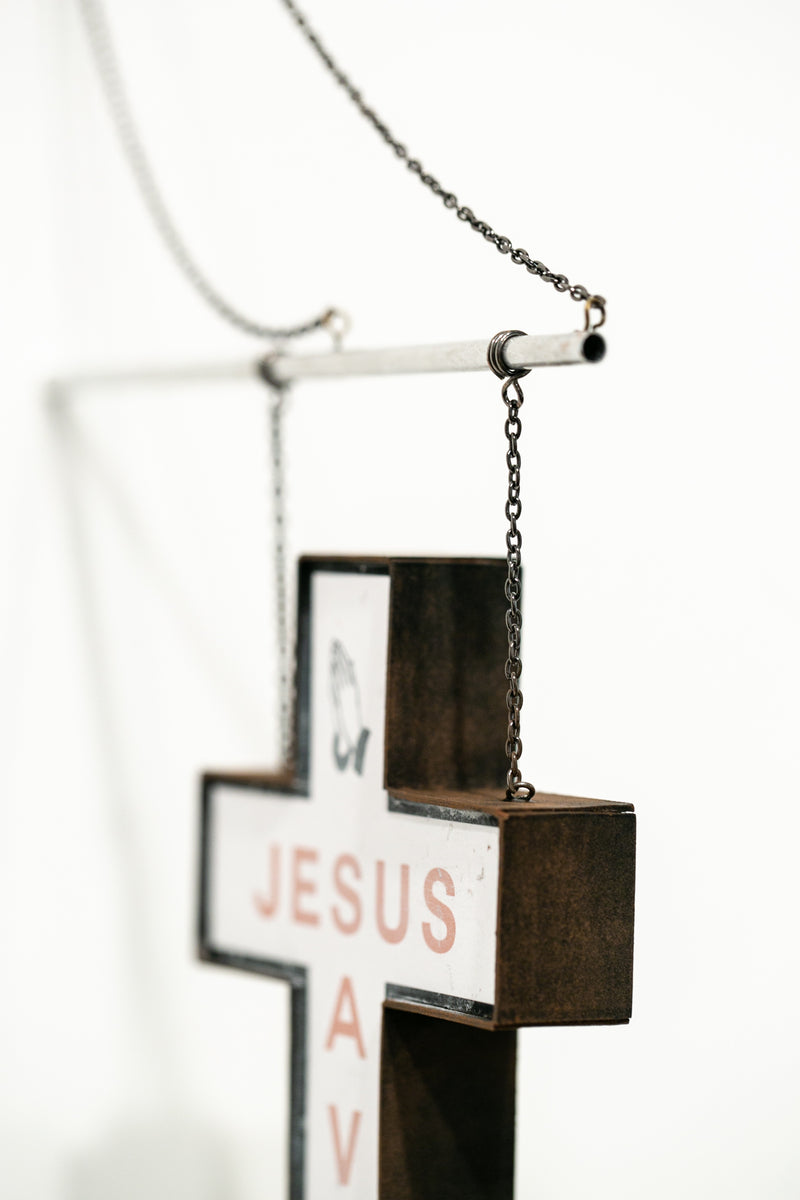 Jesus Saves (hanging sign red)